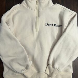 Cream Half-Zip Sweatshirt